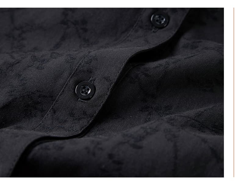 黒ブラウス 艶やかな花柄シフォンゆったりブラウス