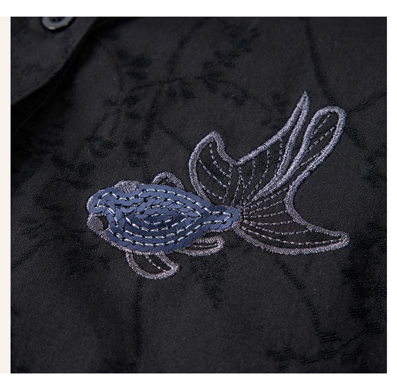 黒ブラウス 艶やかな花柄シフォンゆったりブラウス