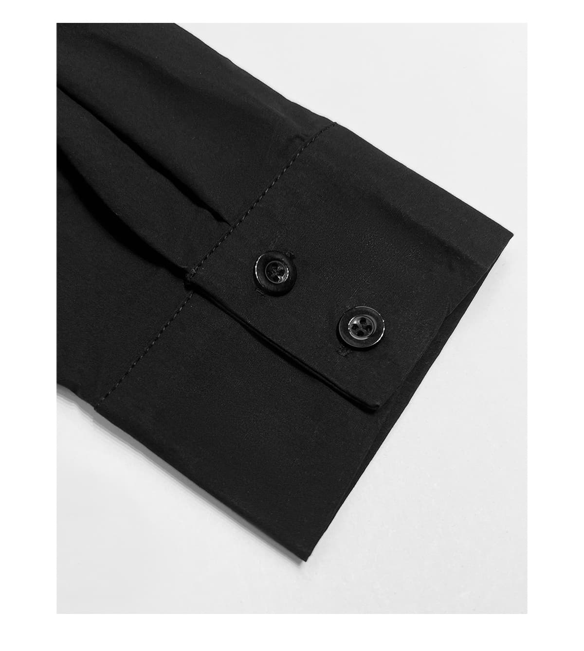黒ブラウス ドレープショルダー シフォンブラウス