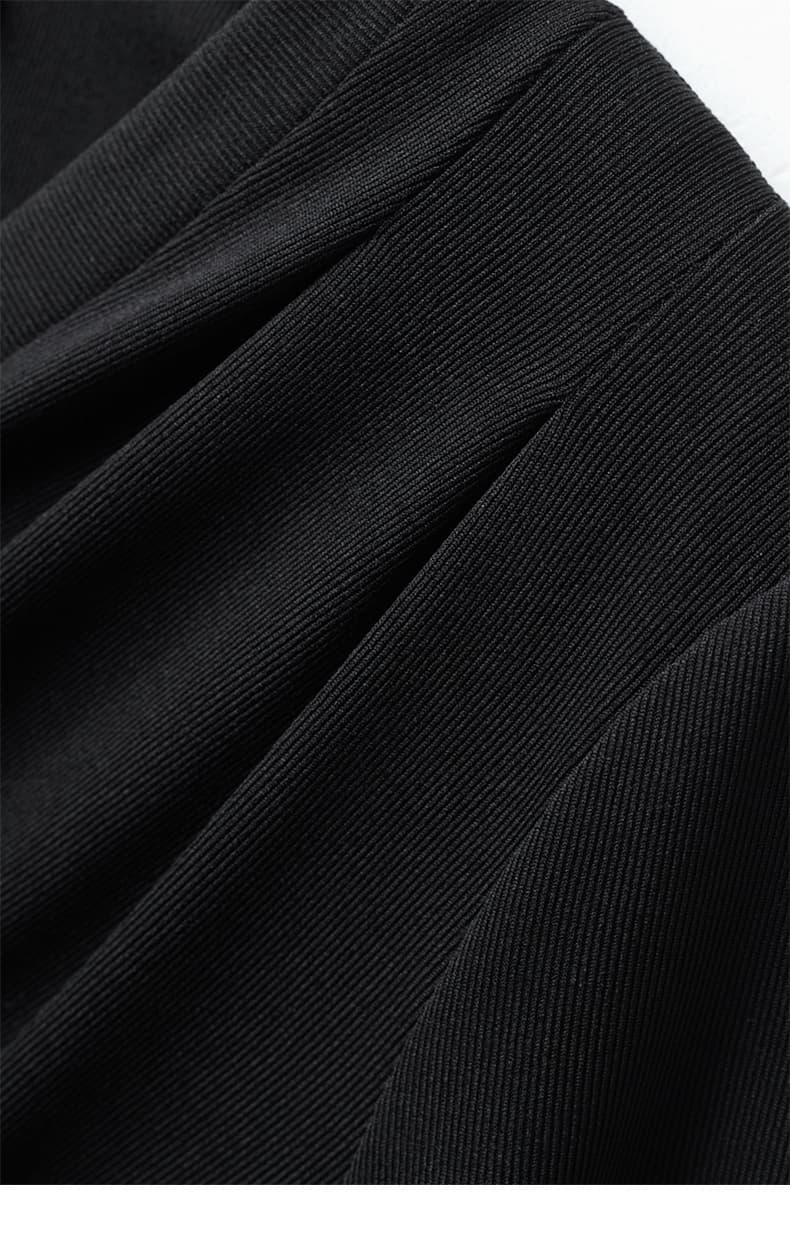 黒ブラウス シャープカッティング カシュクール ブラウス